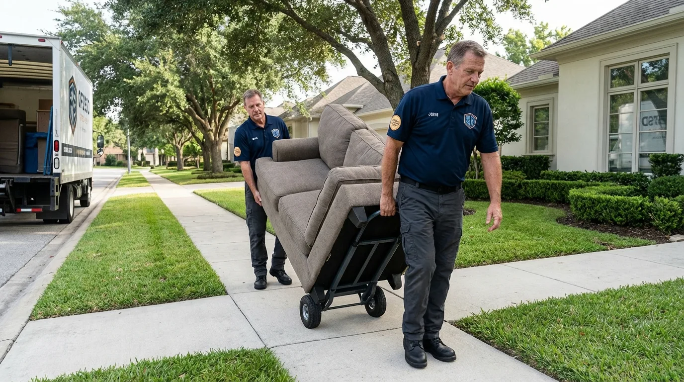 Local residential moving crew loading furniture in Stevensville, MD